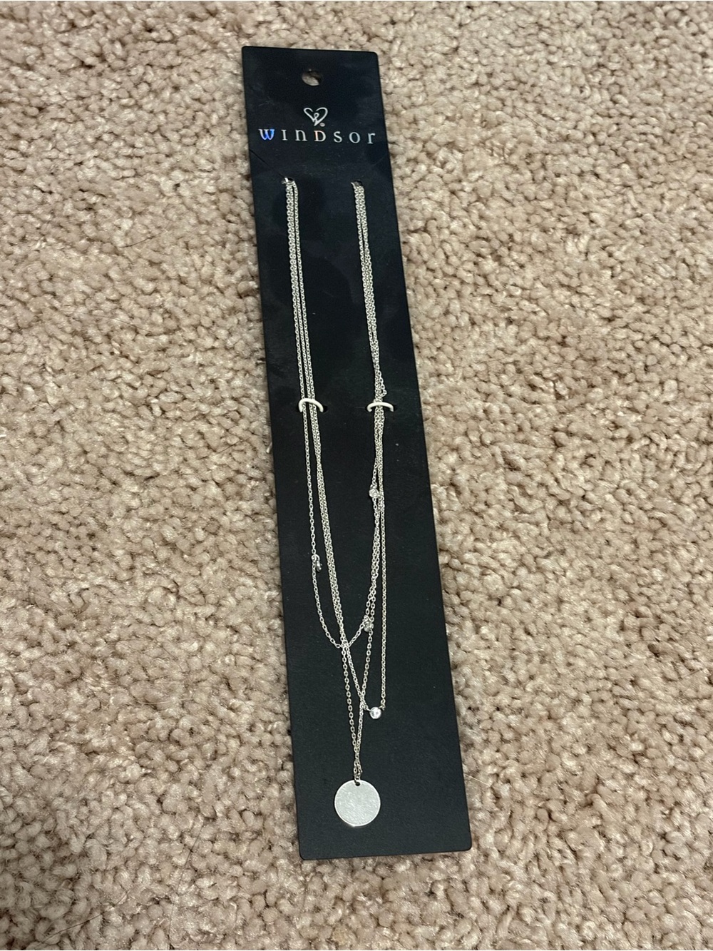 Windsor Layered Disc Pendant Necklace - Silver Tone